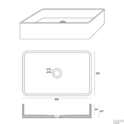 Waskom Cipi Beton 50x32.5x12cm Rechthoek Beton Grijs -Goedkope Stijl Baden Winkel 040beton pool tec