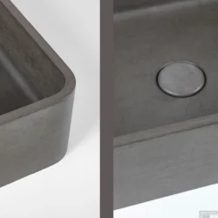 Waskom Cipi Beton 50x32.5x12cm Rechthoek Beton Grijs -Goedkope Stijl Baden Winkel 041beton pool 02