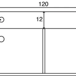 B&w-luxury Sentire Dubbele Meubelwastafel 120x45 Cm.2x Kr.gat M/overl Wit -Goedkope Stijl Baden Winkel 10958