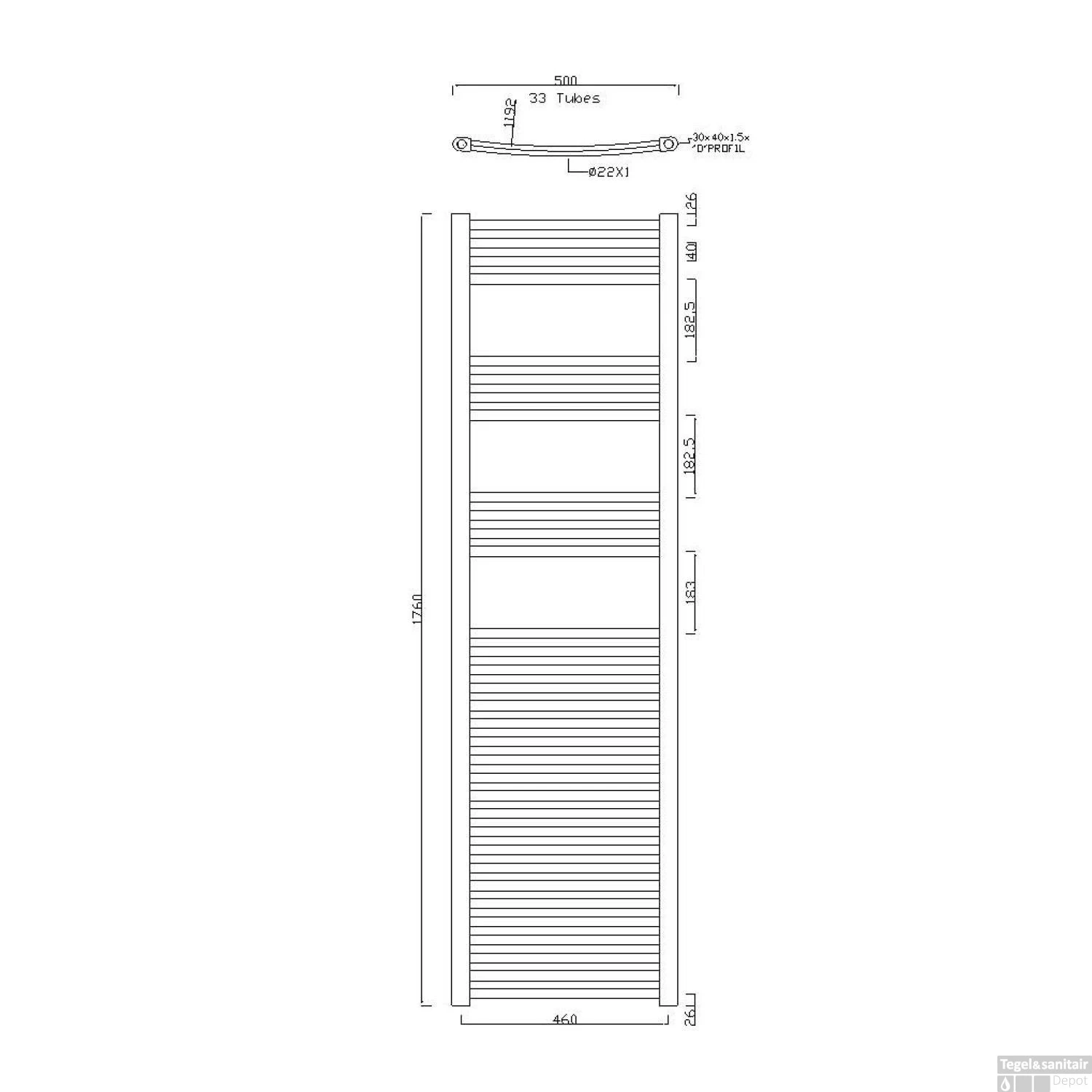 Handdoekradiator Sapho Alya Gebogen 50x176 Cm 689W Chroom 6 Handdoekradiator Sapho Alya Gebogen 50x176 Cm 689W Chroom - Afbeelding 4