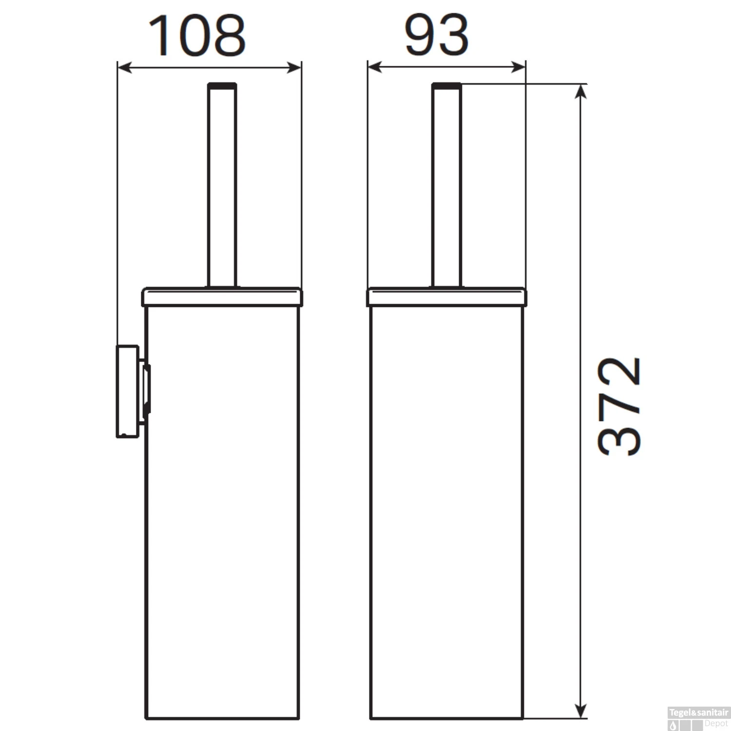 Toiletborstel Haceka Kosmos 38x10 Cm Metaal Mat Wit 5 Toiletborstel Haceka Kosmos 38x10 Cm Metaal Mat Wit - Afbeelding 3