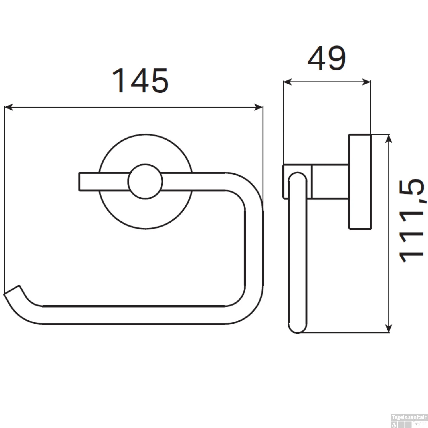 Toiletrolhouder Haceka Kosmos Zonder Klep Mat Zwart 5 Toiletrolhouder Haceka Kosmos Zonder Klep Mat Zwart - Afbeelding 3