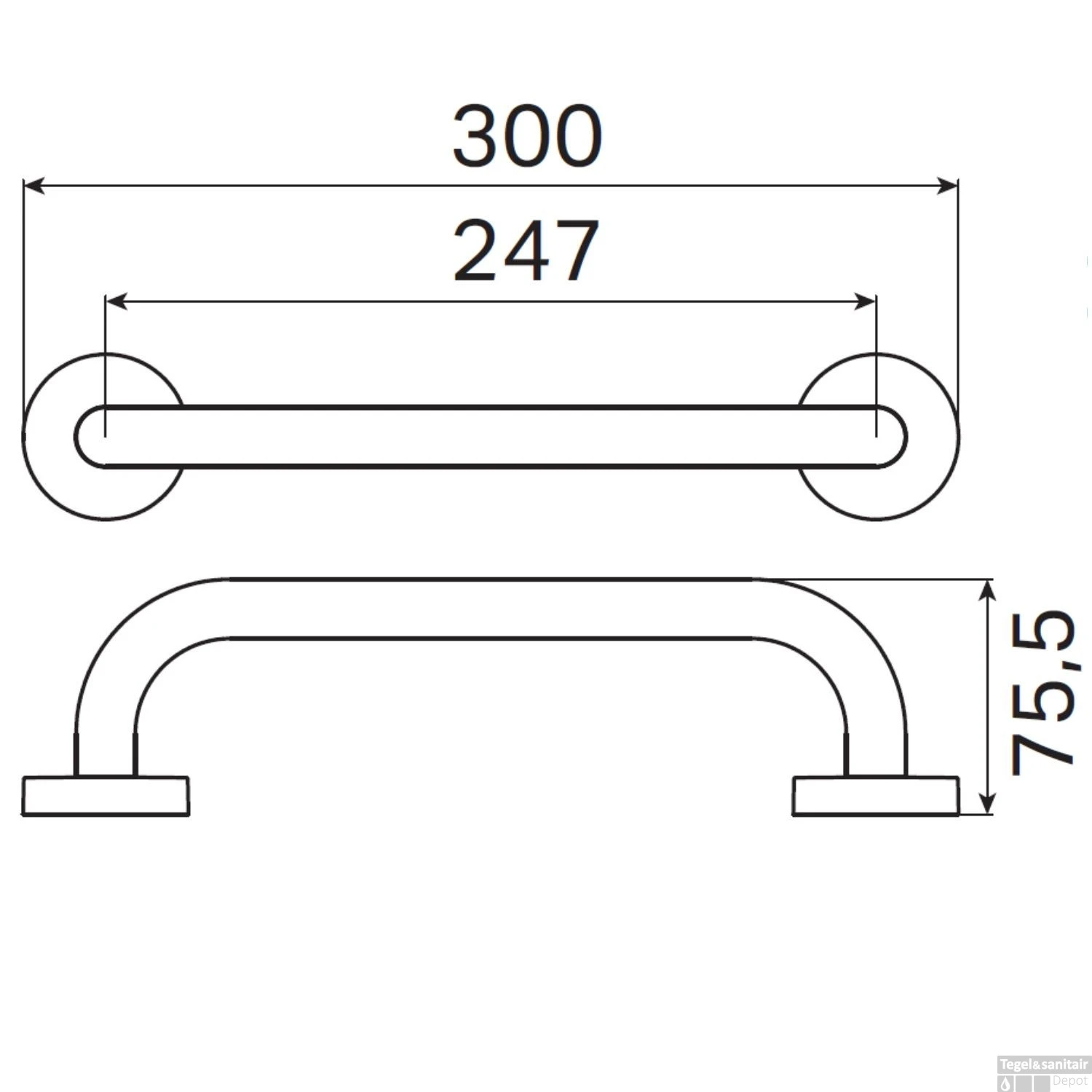 Badgreep Haceka Kosmos 25 Cm Chroom 4 Badgreep Haceka Kosmos 25 Cm Chroom - Afbeelding 2