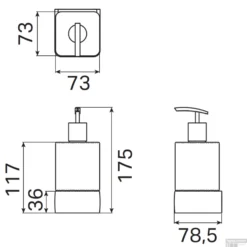 Zeepdispenser Haceka Aline Brushed 7,4x15,4 Cm Aluminium Geborsteld Zilver -Goedkope Stijl Baden Winkel 1208593tech