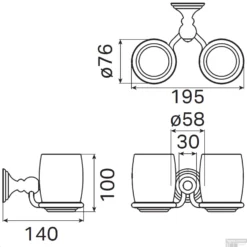 Bekerhouder Dubbel Haceka Allure Chroom -Goedkope Stijl Baden Winkel 1208605 tech