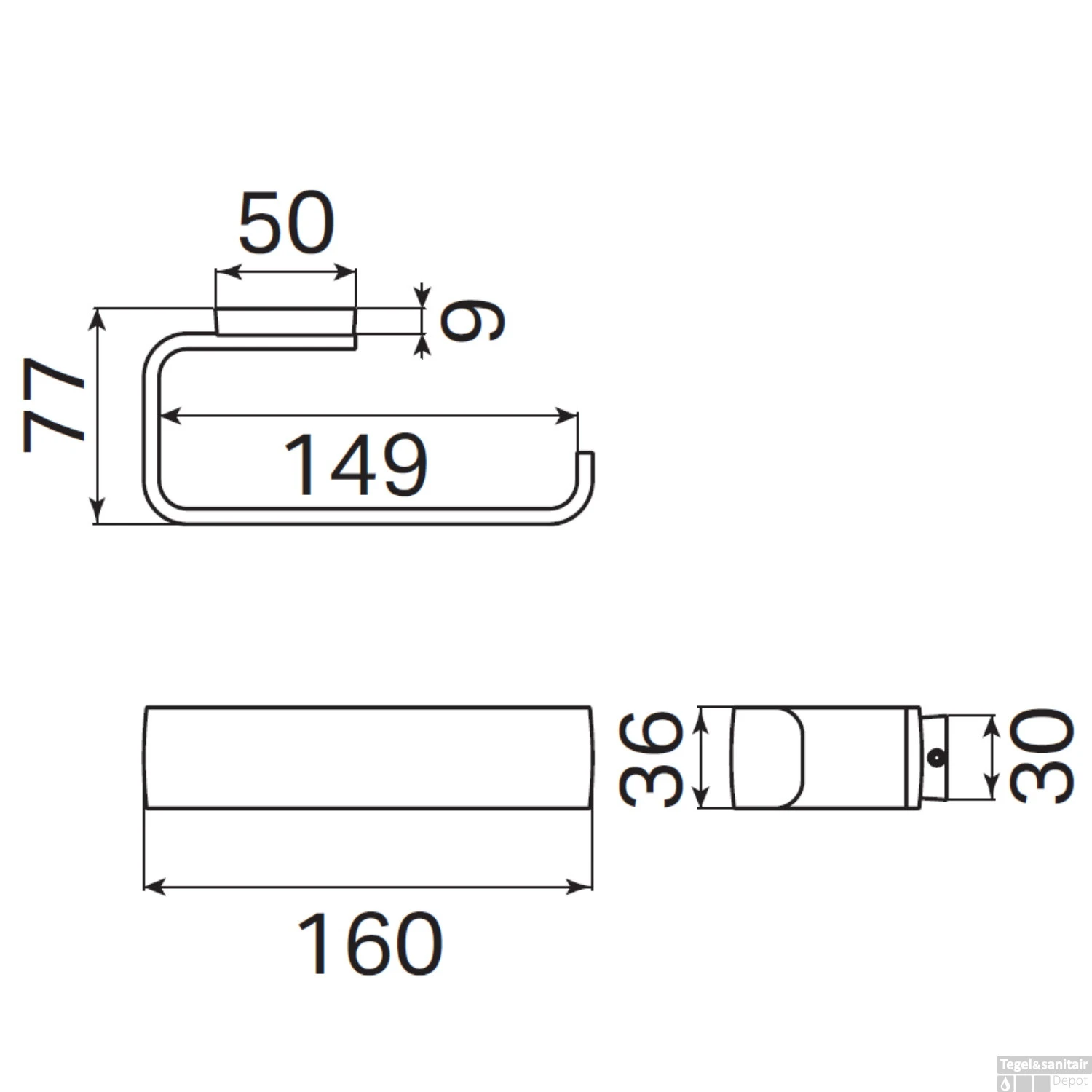 Toiletrolhouder Haceka Aline Black 15,6x3,5 Cm Aluminium Mat Zwart 5 Toiletrolhouder Haceka Aline Black 15,6x3,5 Cm Aluminium Mat Zwart - Afbeelding 3