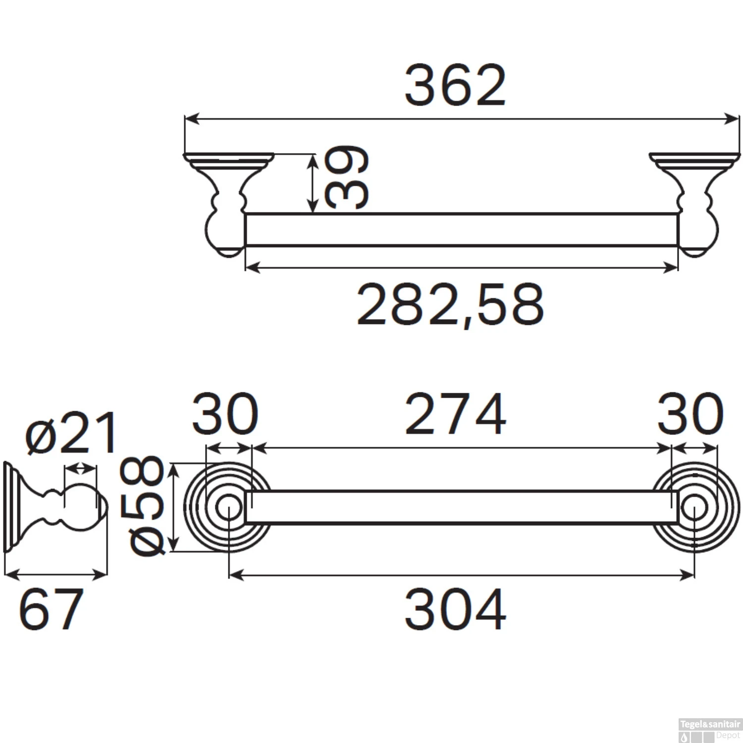 Gastenhanddoekhouder Haceka Allure 30 Cm Chroom 4 Gastenhanddoekhouder Haceka Allure 30 Cm Chroom - Afbeelding 2