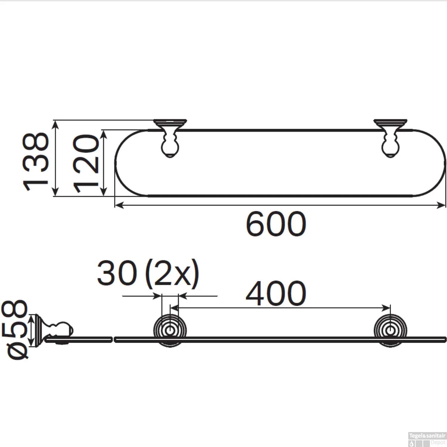 Planchet Haceka Allure 60x14 Cm Chroom 5 Planchet Haceka Allure 60x14 Cm Chroom - Afbeelding 3