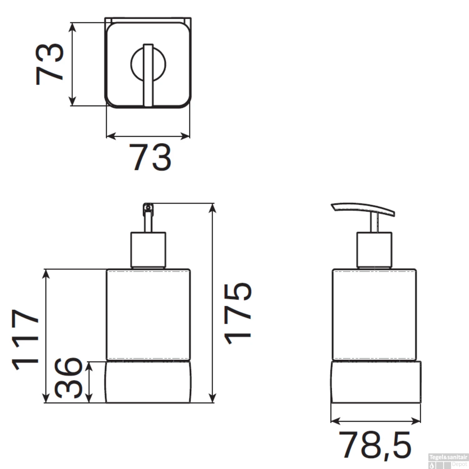 Zeepdispenser Haceka Aline Black 7,4x15,4 Cm Aluminium Mat Zwart 5 Zeepdispenser Haceka Aline Black 7,4x15,4 Cm Aluminium Mat Zwart - Afbeelding 3