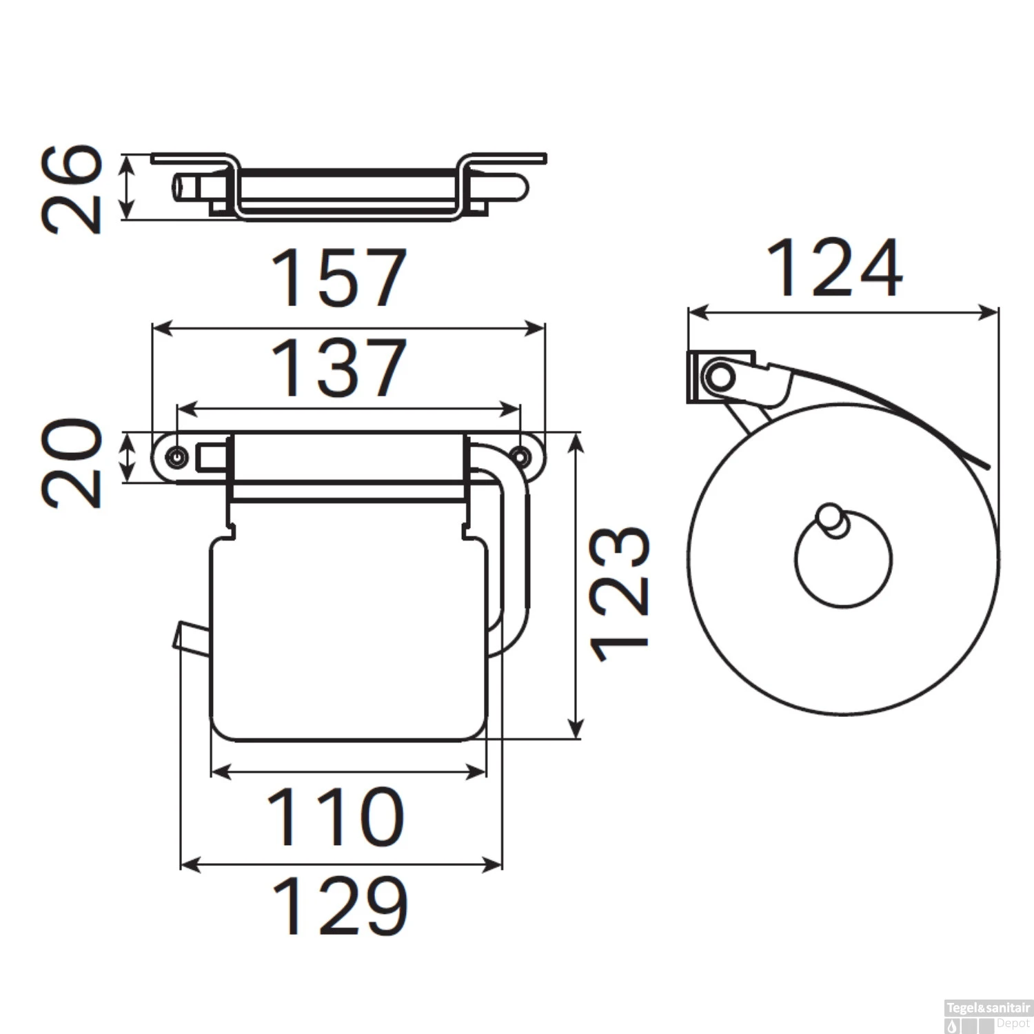 Toiletrolhouder Haceka Ixi Met Klep RVS 4 Toiletrolhouder Haceka Ixi Met Klep RVS - Afbeelding 2