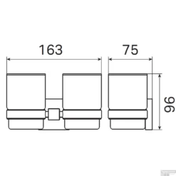 Glashouder Dubbel Haceka Mezzo Tec Mat Chroom 7 Glashouder Dubbel Haceka Mezzo Tec Mat Chroom -Goedkope Stijl Baden Winkel 1208667 tech