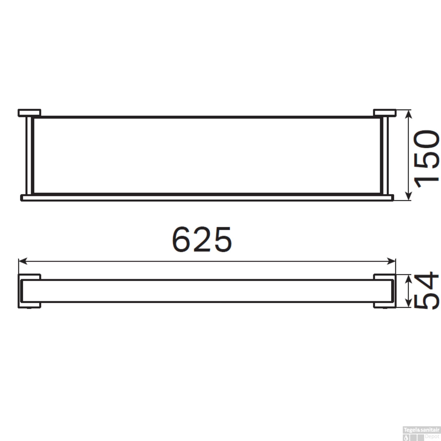 Planchet Haceka Edge 64.5x13 Cm Chroom 6 Planchet Haceka Edge 64.5x13 Cm Chroom - Afbeelding 4