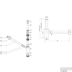 Sifon Plieger Napoli 5/4M Muurbuis Chroom -Goedkope Stijl Baden Winkel 1304005 tekening 1