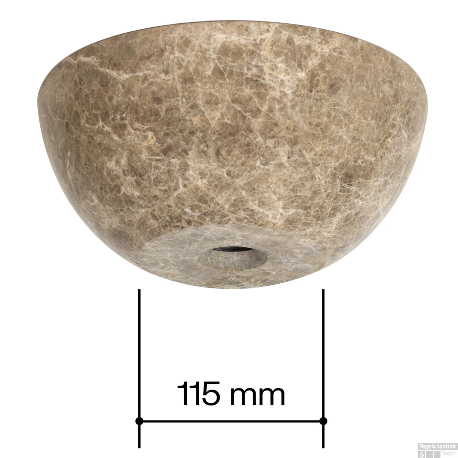 Waskom Opbouw Plieger Mini Round 26x12 Cm Marmer Bruin 4 Waskom Opbouw Plieger Mini Round 26x12 Cm Marmer Bruin - Afbeelding 2