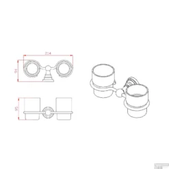 Dubbele Bekerhouder Sapho Diamond Hangend Brons / Melkglas 7 Dubbele Bekerhouder Sapho Diamond Hangend Brons / Melkglas -Goedkope Stijl Baden Winkel 1318 05 dubbele bekerhouder sapho diamond hangend brons melkglas 2