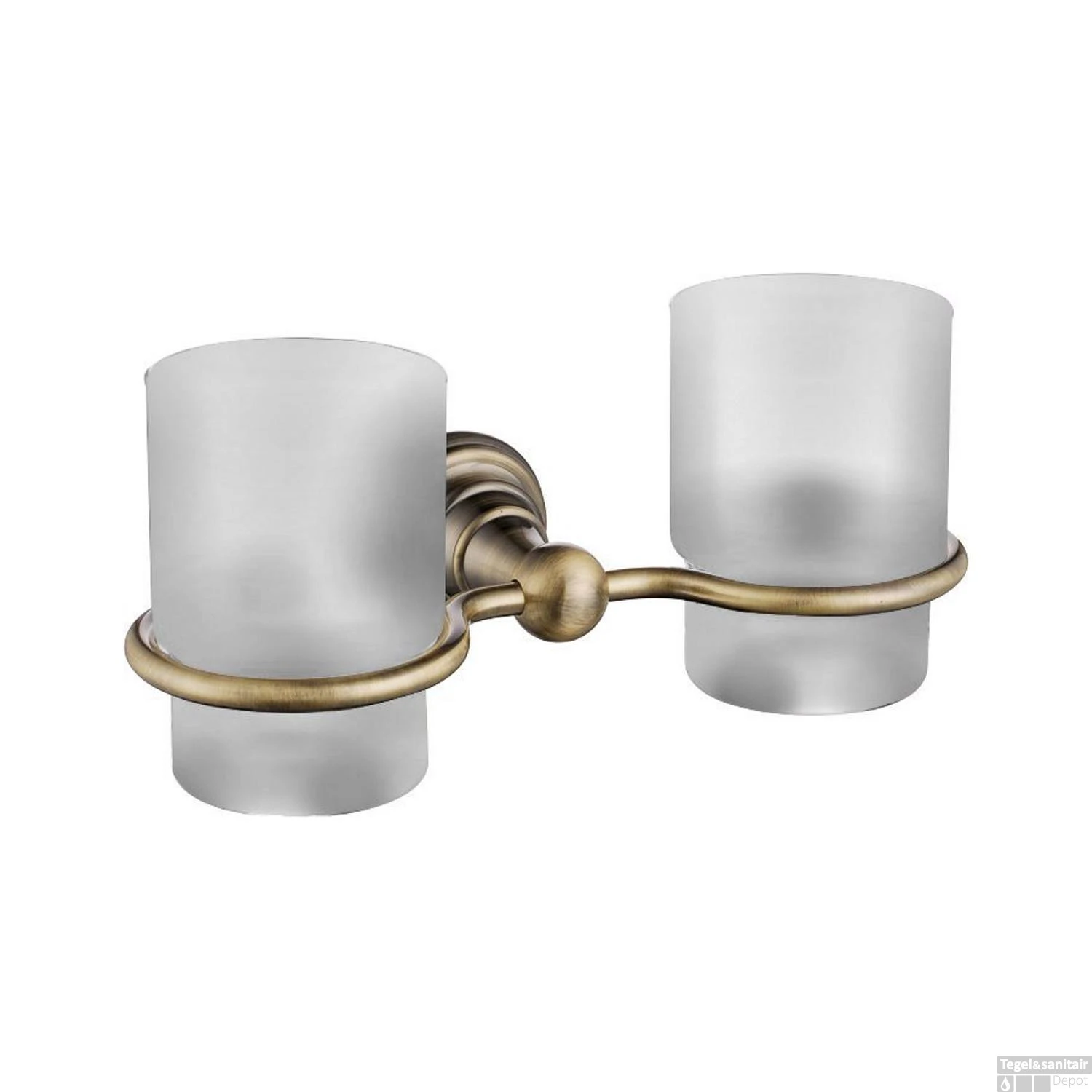 Dubbele Bekerhouder Sapho Diamond Hangend Brons / Melkglas 3 Dubbele Bekerhouder Sapho Diamond Hangend Brons / Melkglas