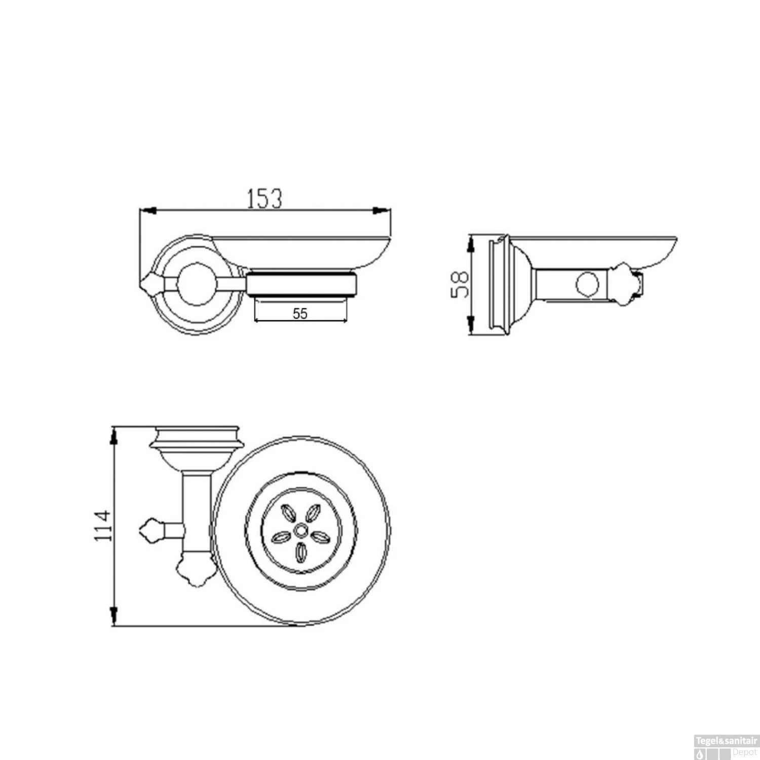 Zeephouder Sapho Astor Hangend 15.3x5.8 Cm Chroom / Wit 6 Zeephouder Sapho Astor Hangend 15.3x5.8 Cm Chroom / Wit - Afbeelding 4