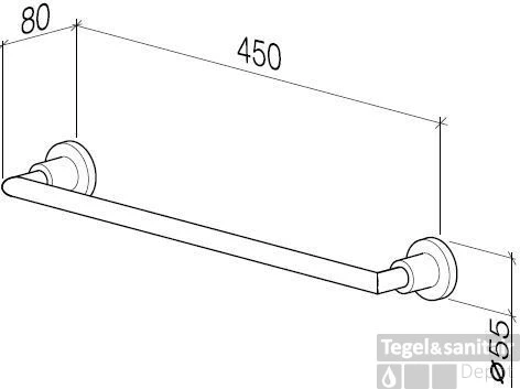 Dornbracht Tara. Handdoekhouder 45 Cm. Platina Mat 4 Dornbracht Tara. Handdoekhouder 45 Cm. Platina Mat - Afbeelding 2