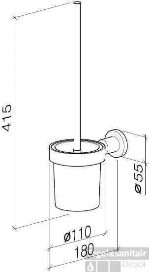 Dornbracht Tara. Closetborstelhouder Platina Mat 4 Dornbracht Tara. Closetborstelhouder Platina Mat - Afbeelding 2