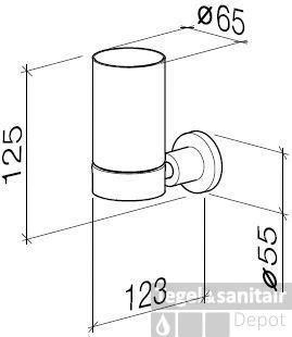 Dornbracht Tara. Glashouder Met Glas Platina Mat 4 Dornbracht Tara. Glashouder Met Glas Platina Mat - Afbeelding 2