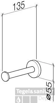 Dornbracht Tara. Reserverolhouder Platina Mat 4 Dornbracht Tara. Reserverolhouder Platina Mat - Afbeelding 2