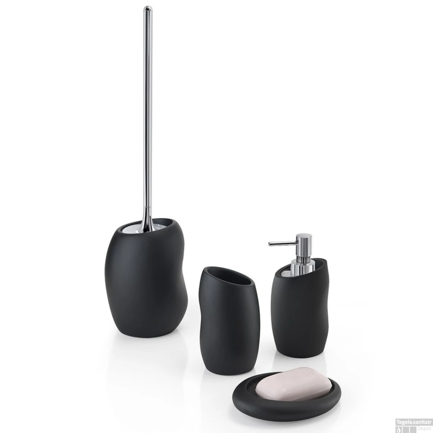 Zeephouder Sapho Iside Vrijstaand 15.2x2.9x11.5 Cm Polyresin Mat Zwart 4 Zeephouder Sapho Iside Vrijstaand 15.2x2.9x11.5 Cm Polyresin Mat Zwart - Afbeelding 2