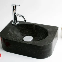 FonteinPack Flow Hardsteen Links 35x24x10cm (Keuze Uit 18 Kranen)