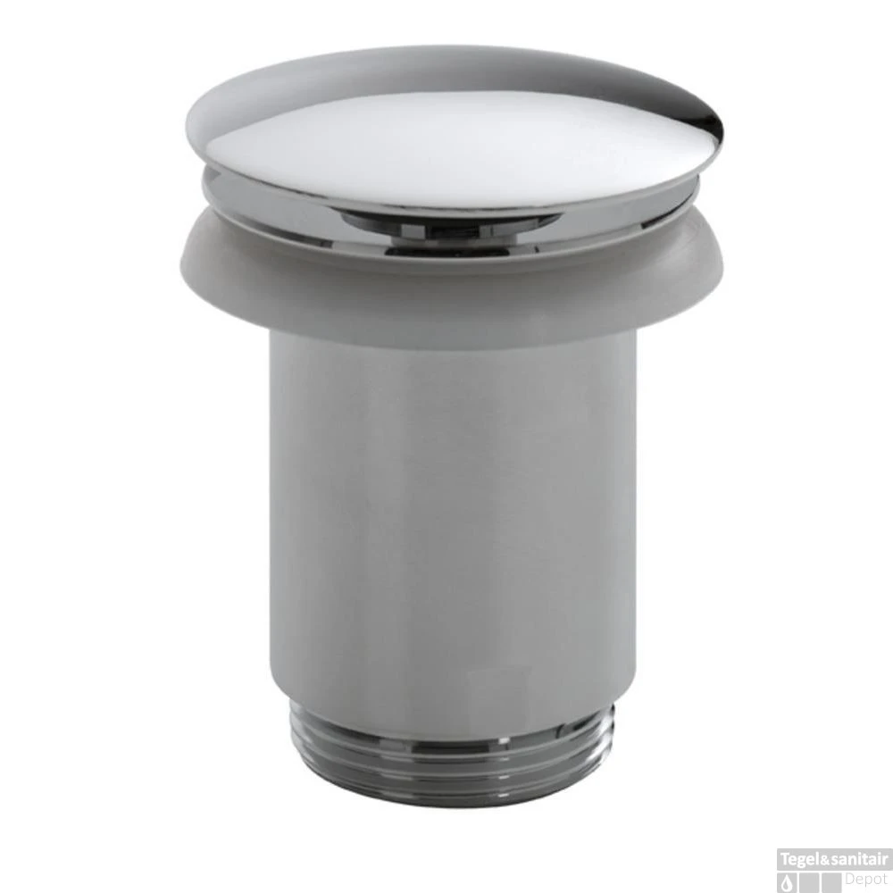 Luxe Hoge Clickwaste Met Overloop Chroom 7cm 3 Luxe Hoge Clickwaste Met Overloop Chroom 7cm