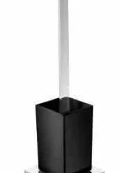Emco Asio Closetborstelhouder Met Kristalzwarte Inzet Chroom-chroom
