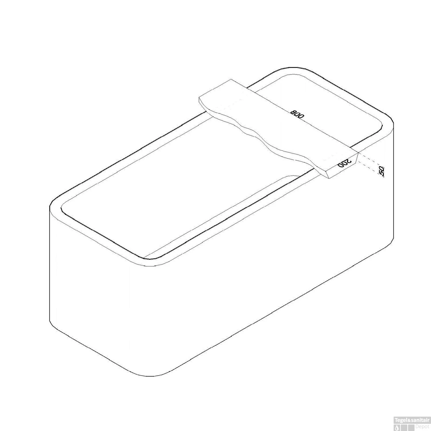 Badplank Wiesbaden Oak Robuust 80x20x5 Cm 5 Badplank Wiesbaden Oak Robuust 80x20x5 Cm - Afbeelding 3