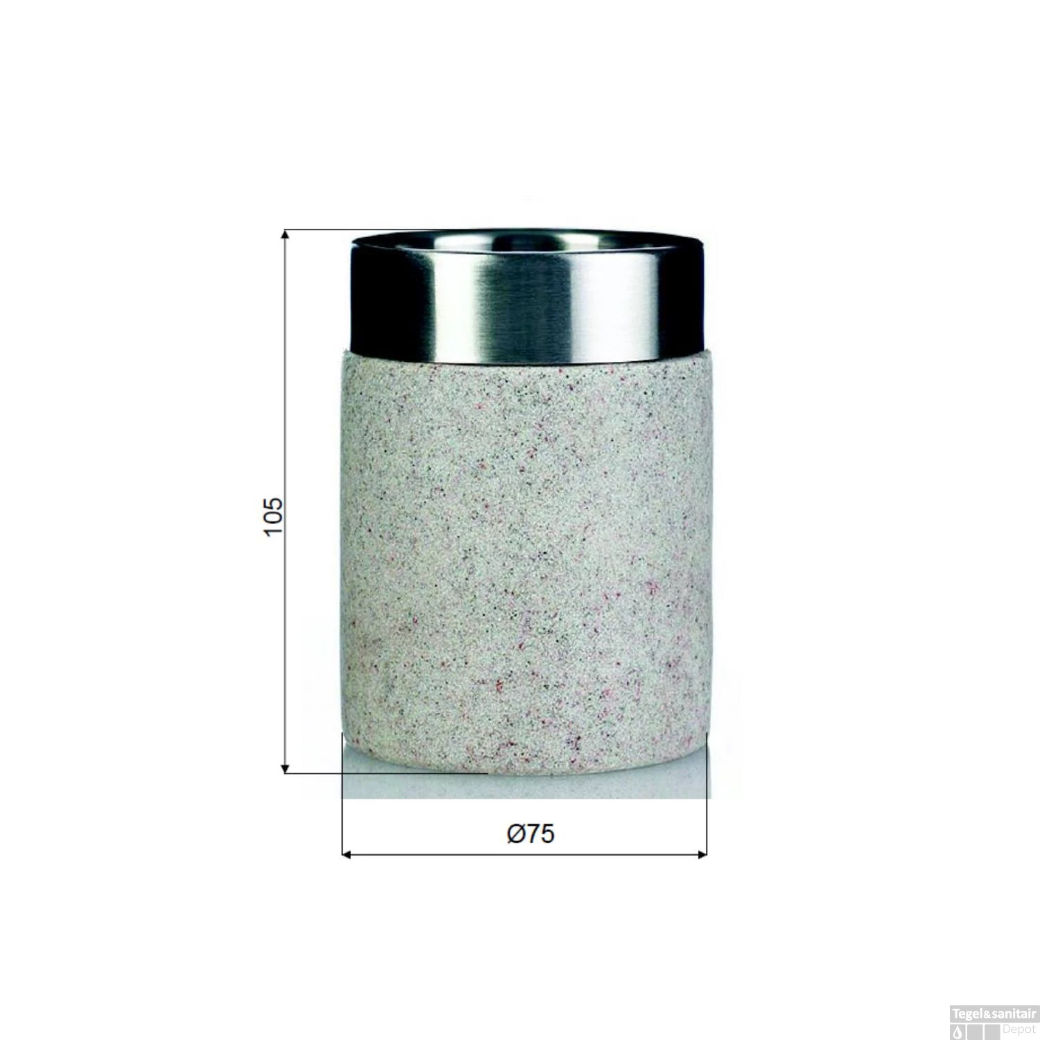 Tandenborstelhouder Sapho Stone Vrijstaand 10.5x7.5 Cm Polyresin Beige 5 Tandenborstelhouder Sapho Stone Vrijstaand 10.5x7.5 Cm Polyresin Beige - Afbeelding 3