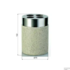 Tandenborstelhouder Sapho Stone Vrijstaand 10.2x7.5 Cm Polyresin Beige -Goedkope Stijl Baden Winkel 22010211 tandenborstelhouder sapho stone vrijstaand 10.2x7.5 cm polyresin beige 2
