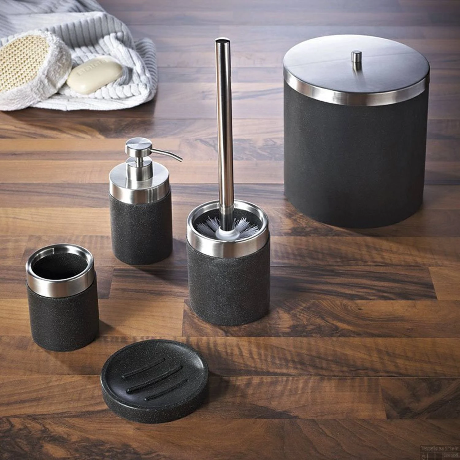 Zeepdispenser Sapho Stone Vrijstaand 300 ML Polyresin Zwart 4 Zeepdispenser Sapho Stone Vrijstaand 300 ML Polyresin Zwart - Afbeelding 2