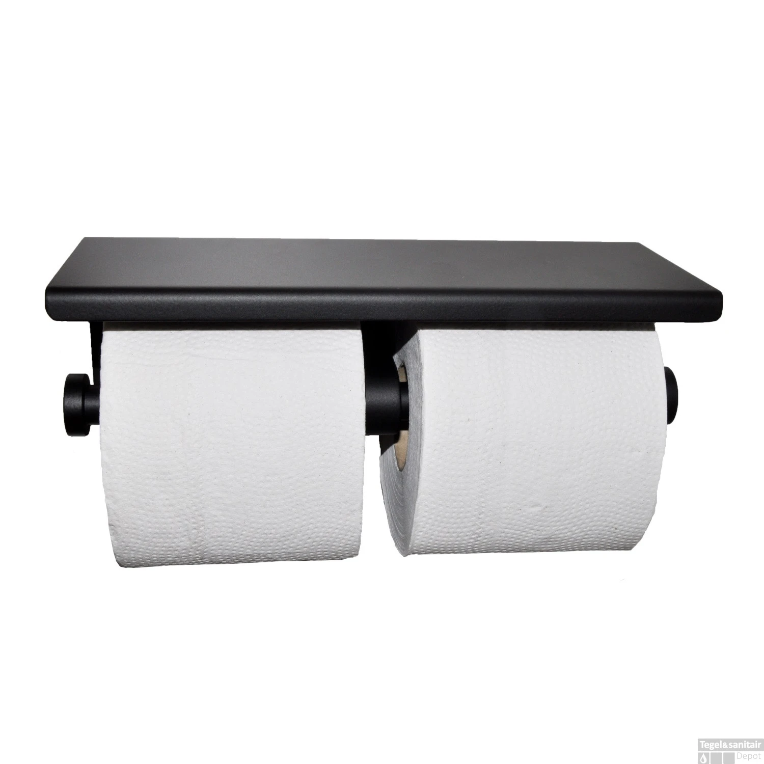 Dubbele Toiletrolhouder Met Plateau Boss & Wessing RVS Mat Zwart 3 Dubbele Toiletrolhouder Met Plateau Boss & Wessing RVS Mat Zwart