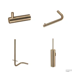 Accessoireset Qisani Flow Toiletruimte Geborsteld Goud