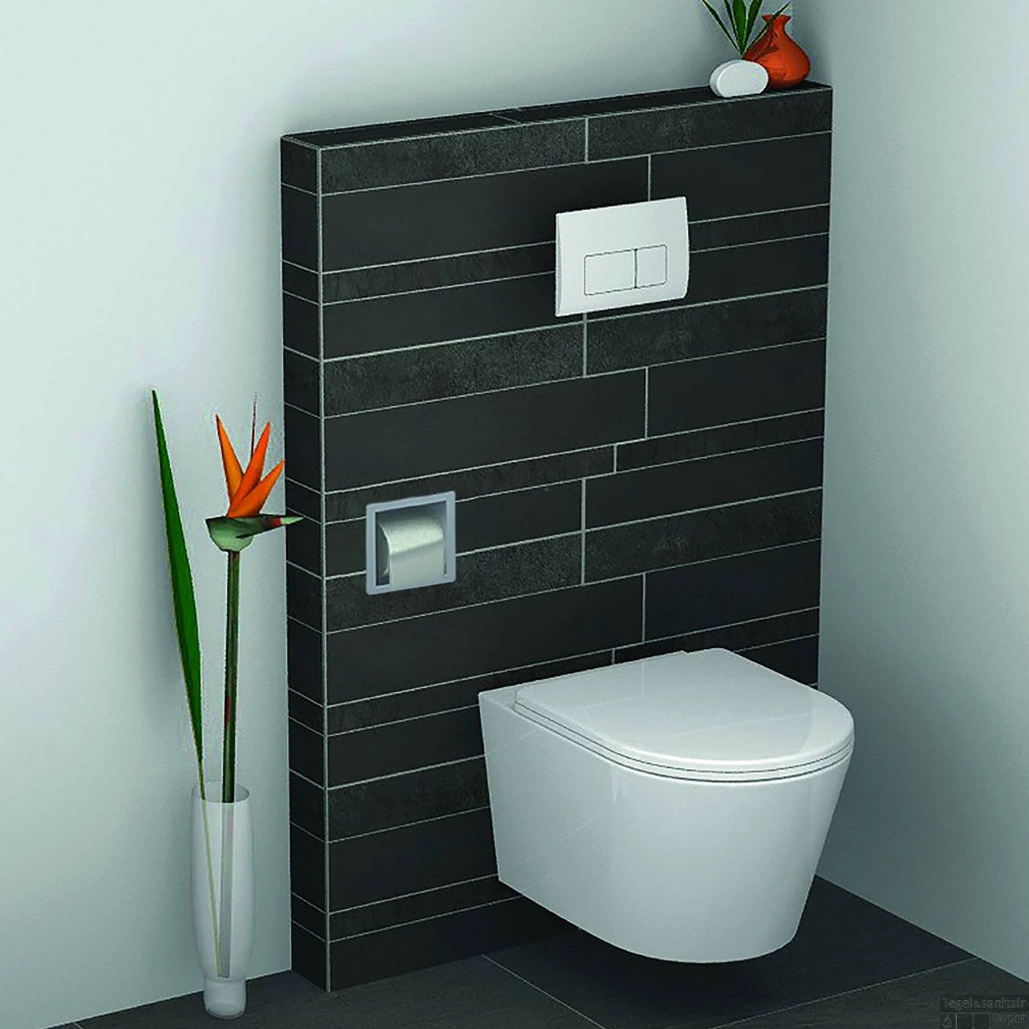 Inbouw Toiletrolhouder Wiesbaden RVS (zonder Klep) 4 Inbouw Toiletrolhouder Wiesbaden RVS (zonder Klep) - Afbeelding 2