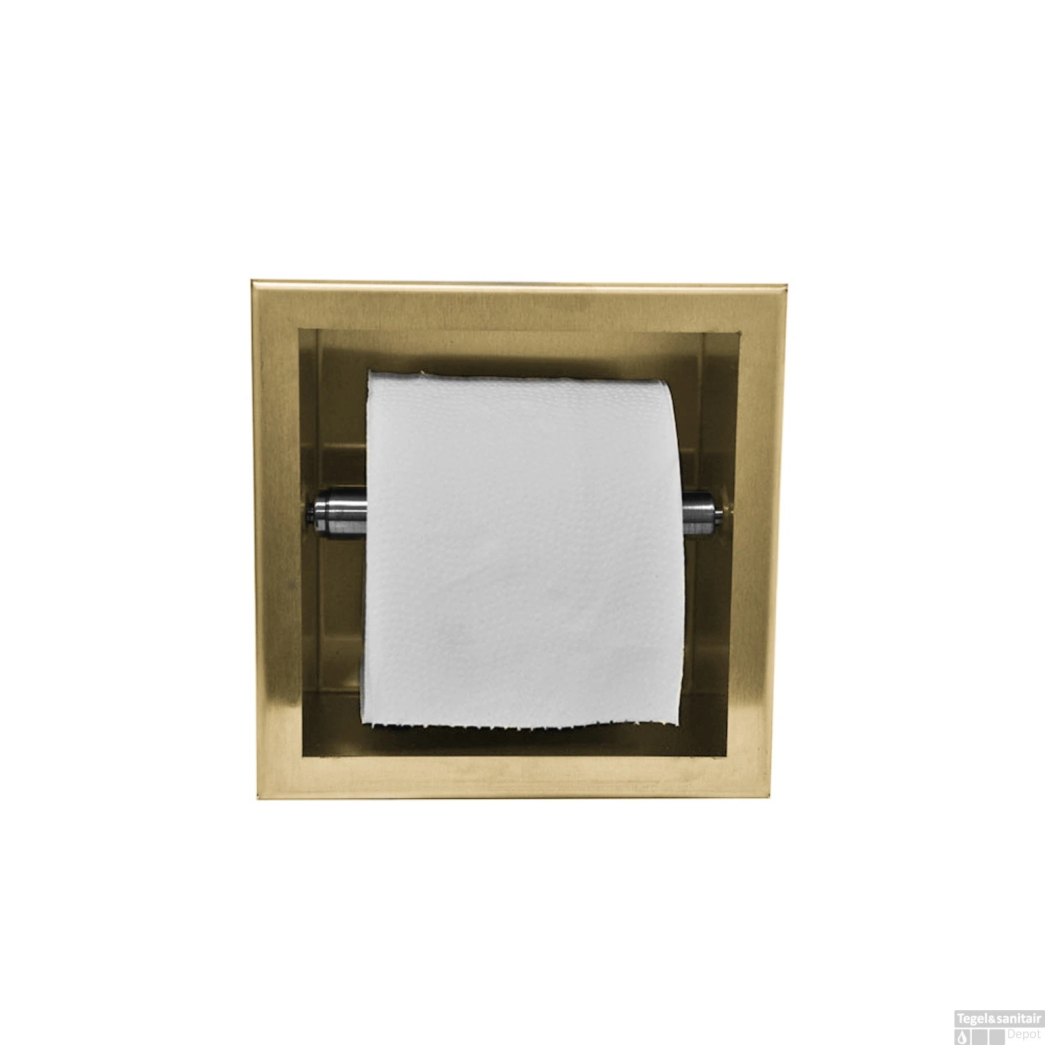 Inbouw Toiletrolhouder Boss & Wessing RVS Goud 5 Inbouw Toiletrolhouder Boss & Wessing RVS Goud - Afbeelding 3