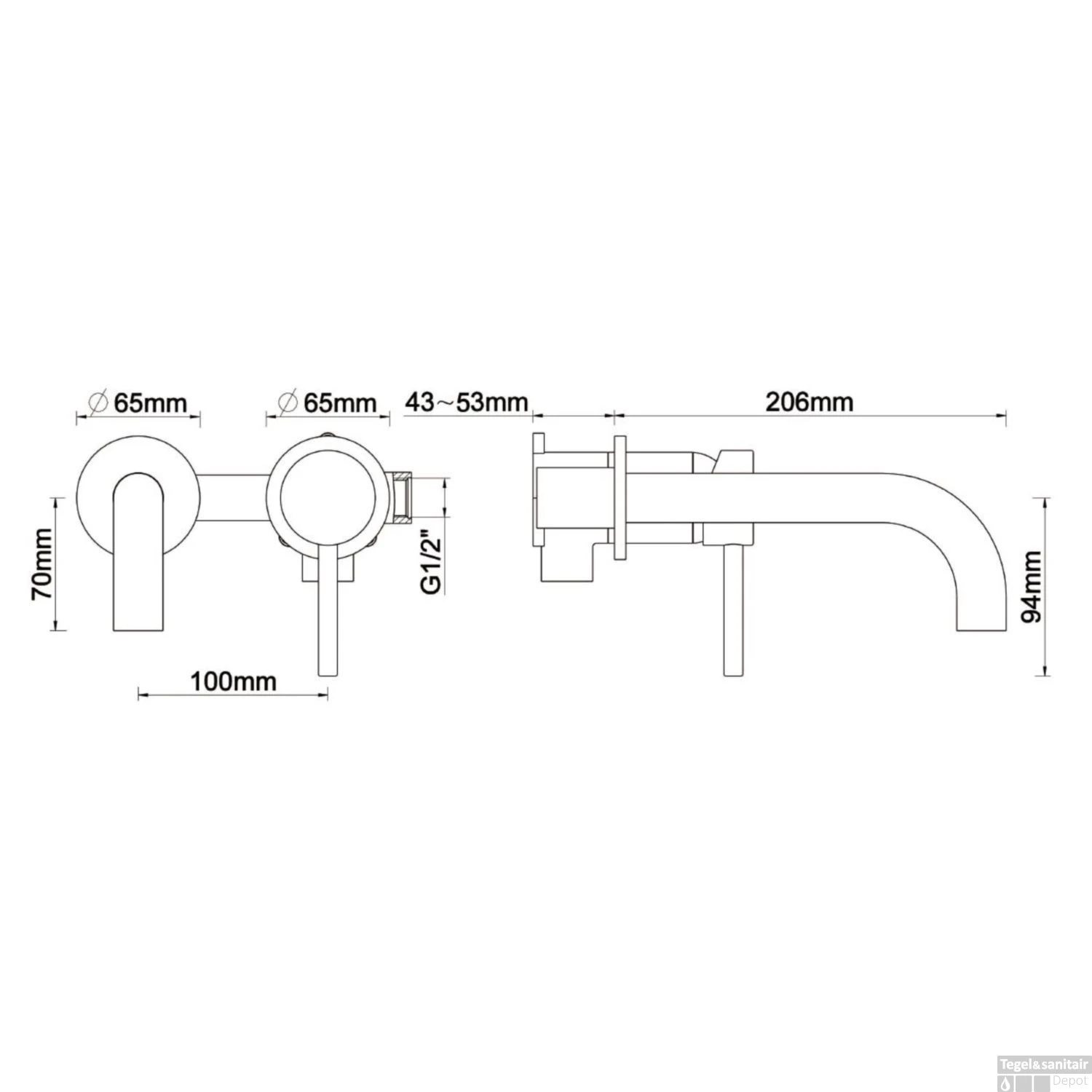 Waskomset Barco Incl Mat Zwarte Inbouwkraan Afvoer En Waste 7 Waskomset Barco Incl Mat Zwarte Inbouwkraan Afvoer En Waste - Afbeelding 5