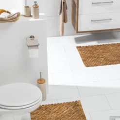 SEALSKIN Badmat Woodblock Teak 60x60 Cm Bruin -Goedkope Stijl Baden Winkel 293324274 sfeer 3 1