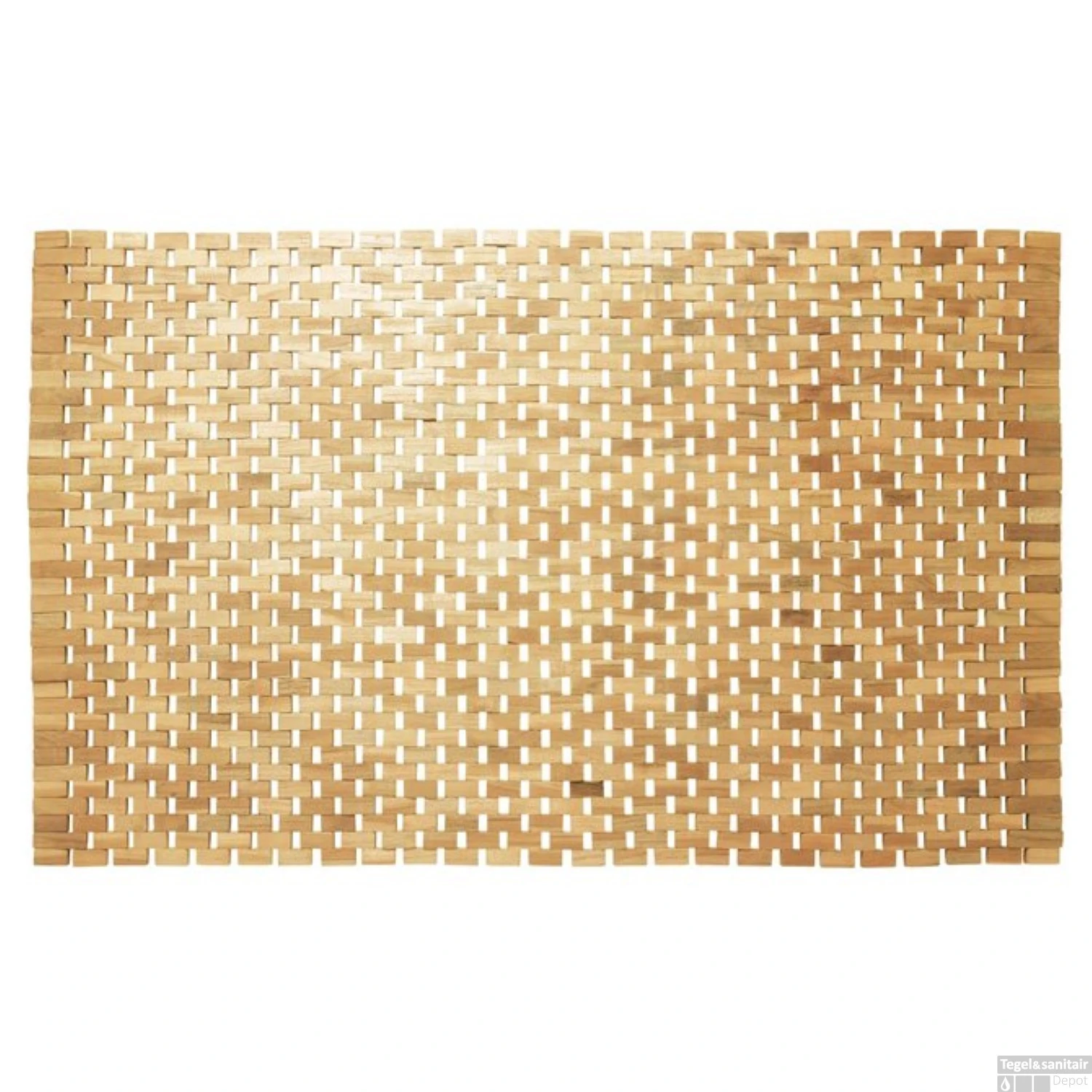 Badmat Sealskin Woodblock Teak 90x52 Cm Bruin 4 Badmat Sealskin Woodblock Teak 90x52 Cm Bruin - Afbeelding 2