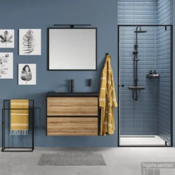 Badmat Sealskin Trellis 60x90 Cm Katoen Zwart -Goedkope Stijl Baden Winkel 294213619 sfeer 3