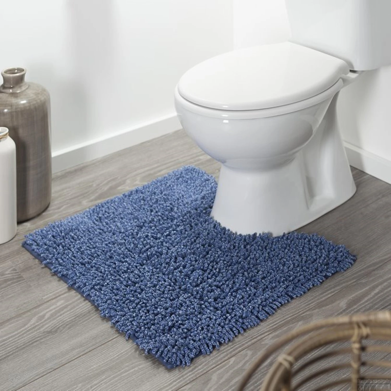 Toiletmat Sealskin Misto Chenille Katoen 60x55 Cm Blauw 3 Toiletmat Sealskin Misto Chenille Katoen 60x55 Cm Blauw
