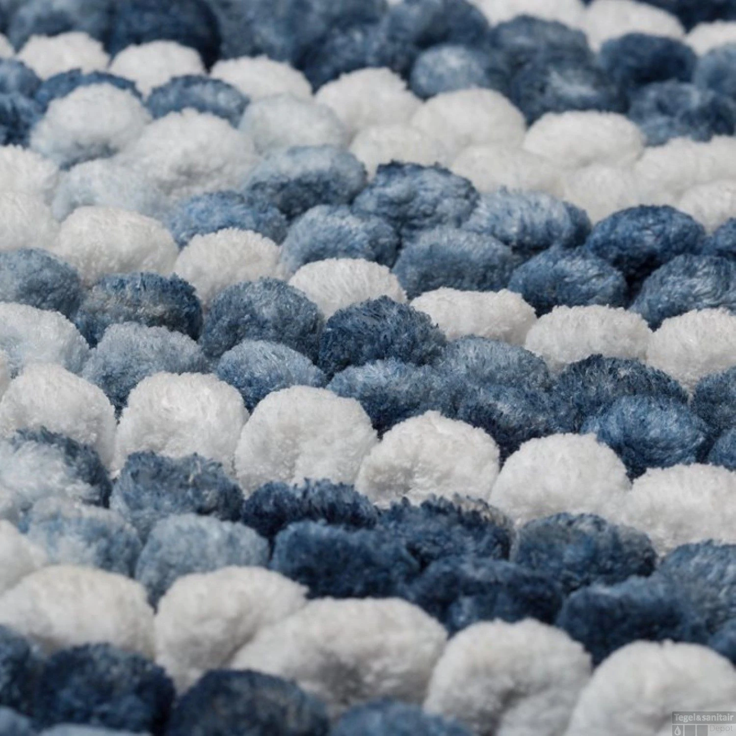 Badmat Sealskin Vintage 50x80 Cm Polyester Blauw 6 Badmat Sealskin Vintage 50x80 Cm Polyester Blauw - Afbeelding 4