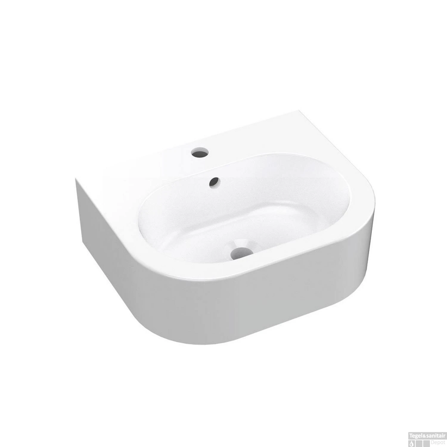 Wastafel Sapho Flo Ceramic Half Rond 50x40x16.5 Cm Keramiek Wit 3 Wastafel Sapho Flo Ceramic Half Rond 50x40x16.5 Cm Keramiek Wit