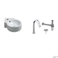 FonteinPack Atlas Keramische 44x28 Cm Chroom (Keuze Uit 20 Kranen) -Goedkope Stijl Baden Winkel 32.3490 chroom shop