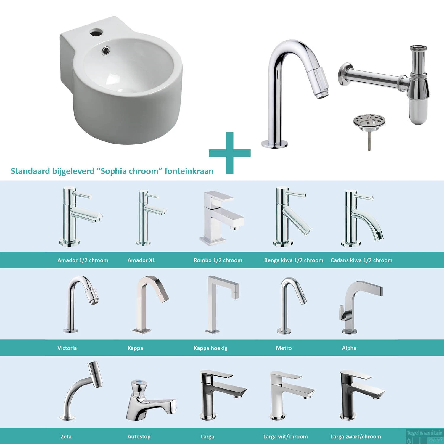 FonteinPack Kronos Keramiek 35x28 Cm Chroom (Keuze Uit 20 Kranen) 3 FonteinPack Kronos Keramiek 35x28 Cm Chroom (Keuze Uit 20 Kranen)