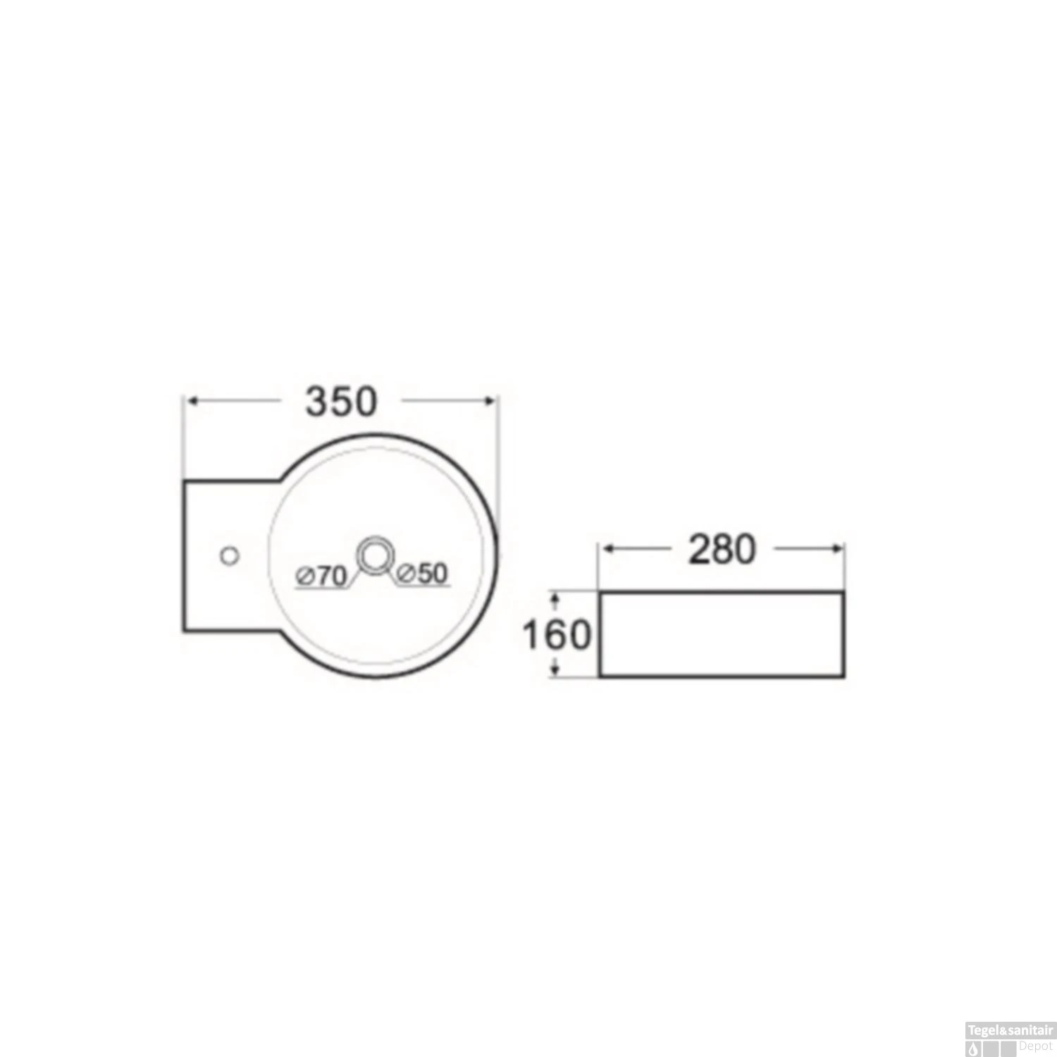 FonteinPack Kronos Keramiek 35x28 Cm Chroom (Keuze Uit 20 Kranen) 6 FonteinPack Kronos Keramiek 35x28 Cm Chroom (Keuze Uit 20 Kranen) - Afbeelding 4
