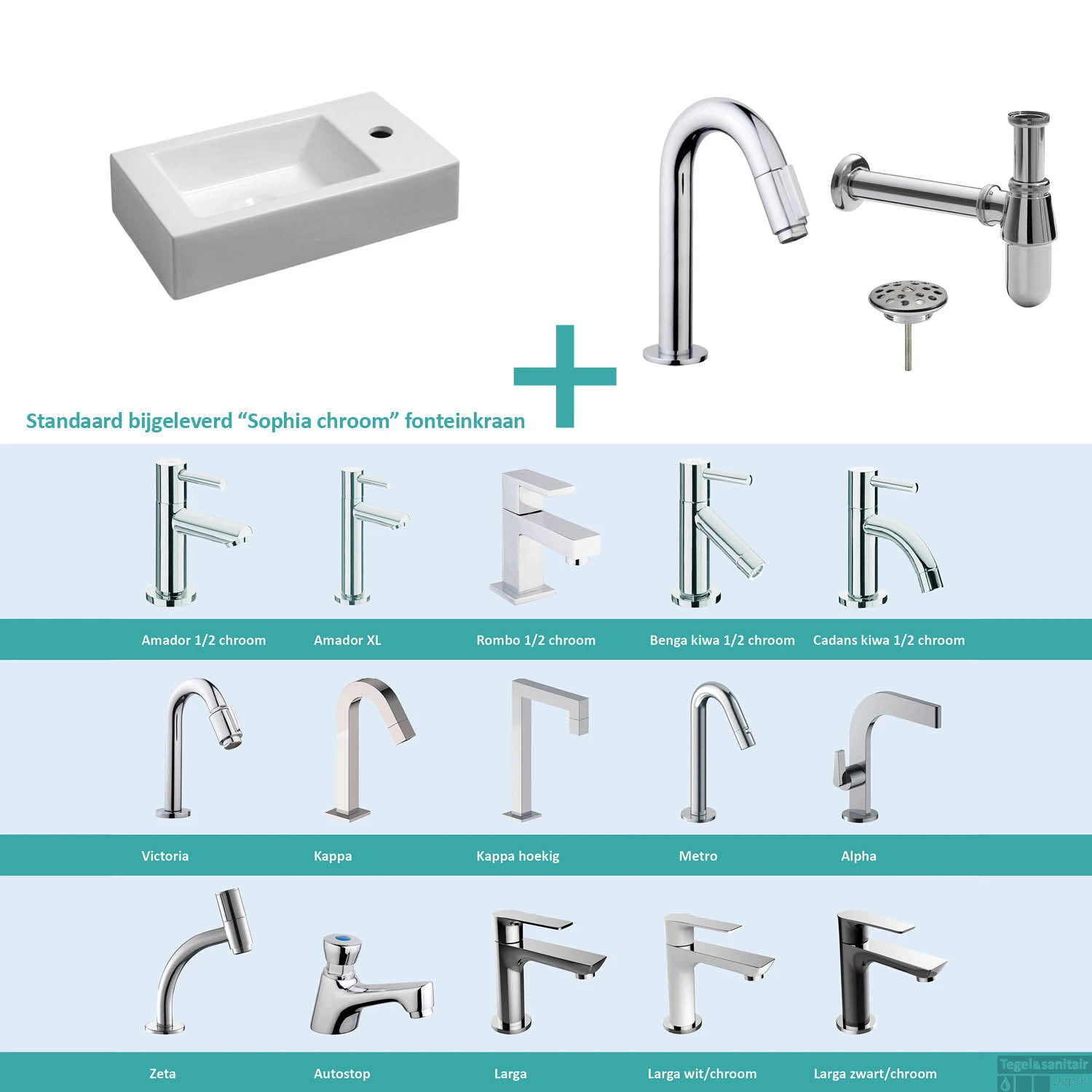 FonteinPack Rhea Keramiek Rechts 45.5x26x12cm Chroom (Keuze Uit 20 Kranen) 3 FonteinPack Rhea Keramiek Rechts 45.5x26x12cm Chroom (Keuze Uit 20 Kranen)