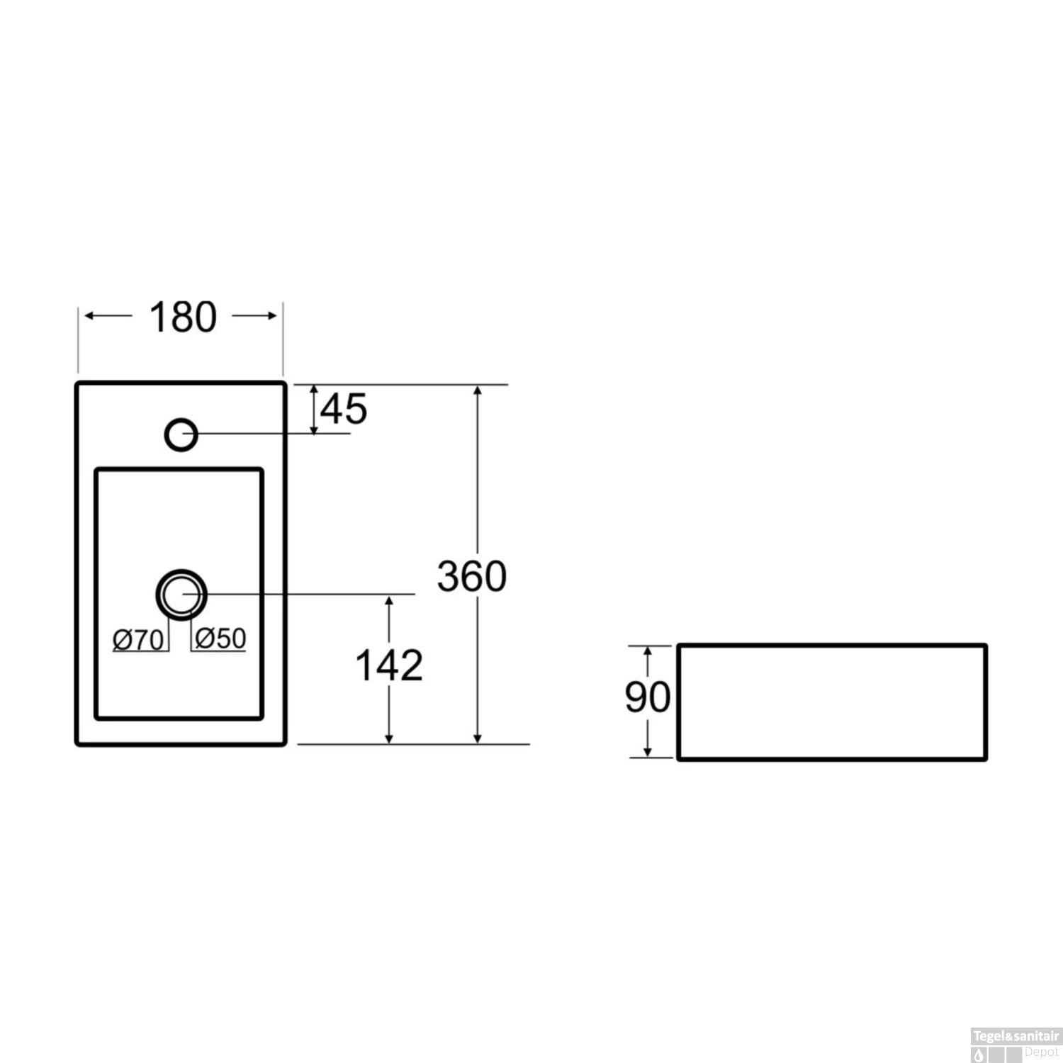 FonteinPack Rhea Mini Links 36x18x9 Cm Chroom (Keuze Uit 20 Kranen) 7 FonteinPack Rhea Mini Links 36x18x9 Cm Chroom (Keuze Uit 20 Kranen) - Afbeelding 5