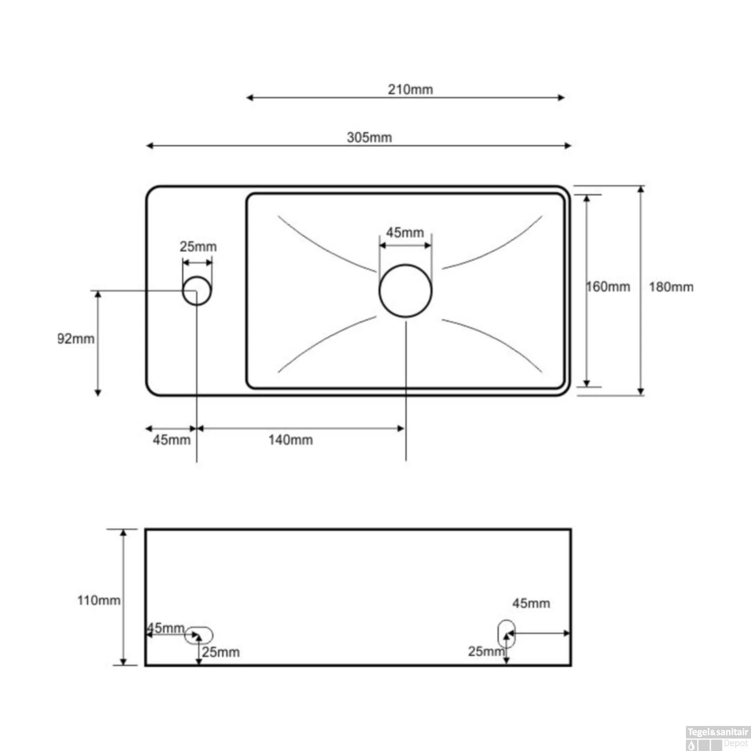 BWS Blong XXS Links Fontein 305X180X110 Wit 5 BWS Blong XXS Links Fontein 305X180X110 Wit - Afbeelding 3